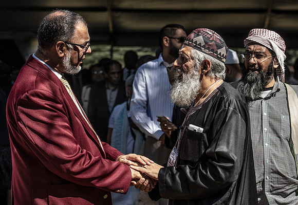 Guests at Ahmed Kathrada's funeral.