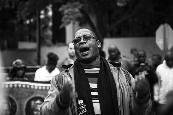 Outside Mandela's house on the morning of his death, Houghton, Johannesburg, 05.12.13