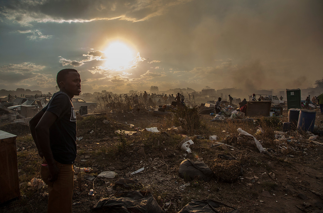 Wide spread shack fires, Kya Sands, Johannesburg, 11.11.15.