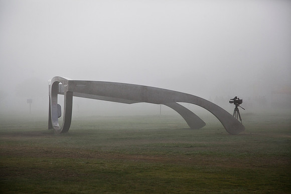 Memorial to Mandela, the work of artist Michael Elion, Cape Town.