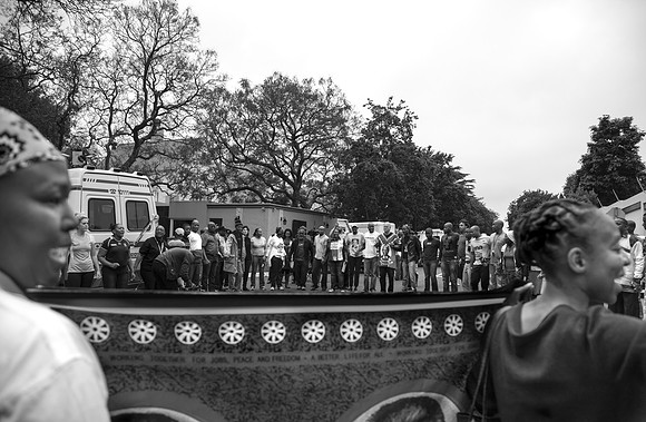 Outside Mandela's house on the morning of his death, Houghton, Johannesburg, 05.12.13
