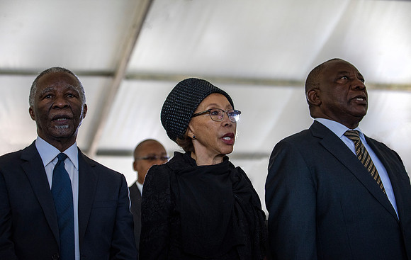 Thabo Mbeki, Zanele Mbeki and Cyril Ramaphosa (president of South Africa)