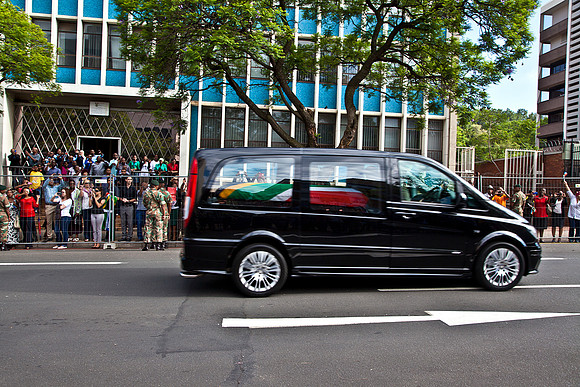 Mandela's cortege, Pretoria.