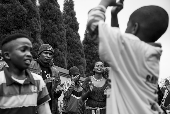 Outside Mandela's house on the morning of his death, Houghton, Johannesburg, 05.12.13