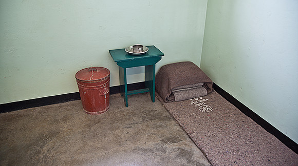 Nelson Mandela's prison cell, Robben Island Prison.