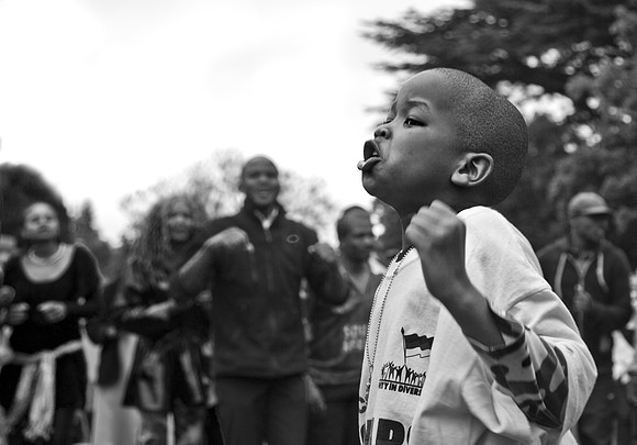 Outside Mandela's house on the morning of his death, Houghton, Johannesburg, 05.12.13