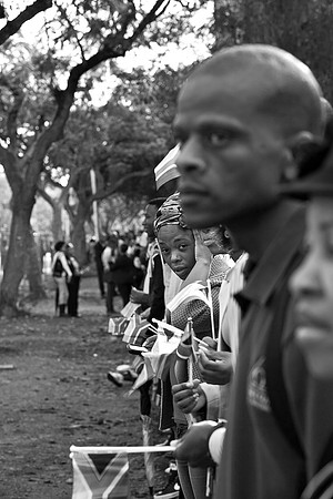 A section of 5 mile queue to view Mandela lying in state, Pretoria, 11.12.13